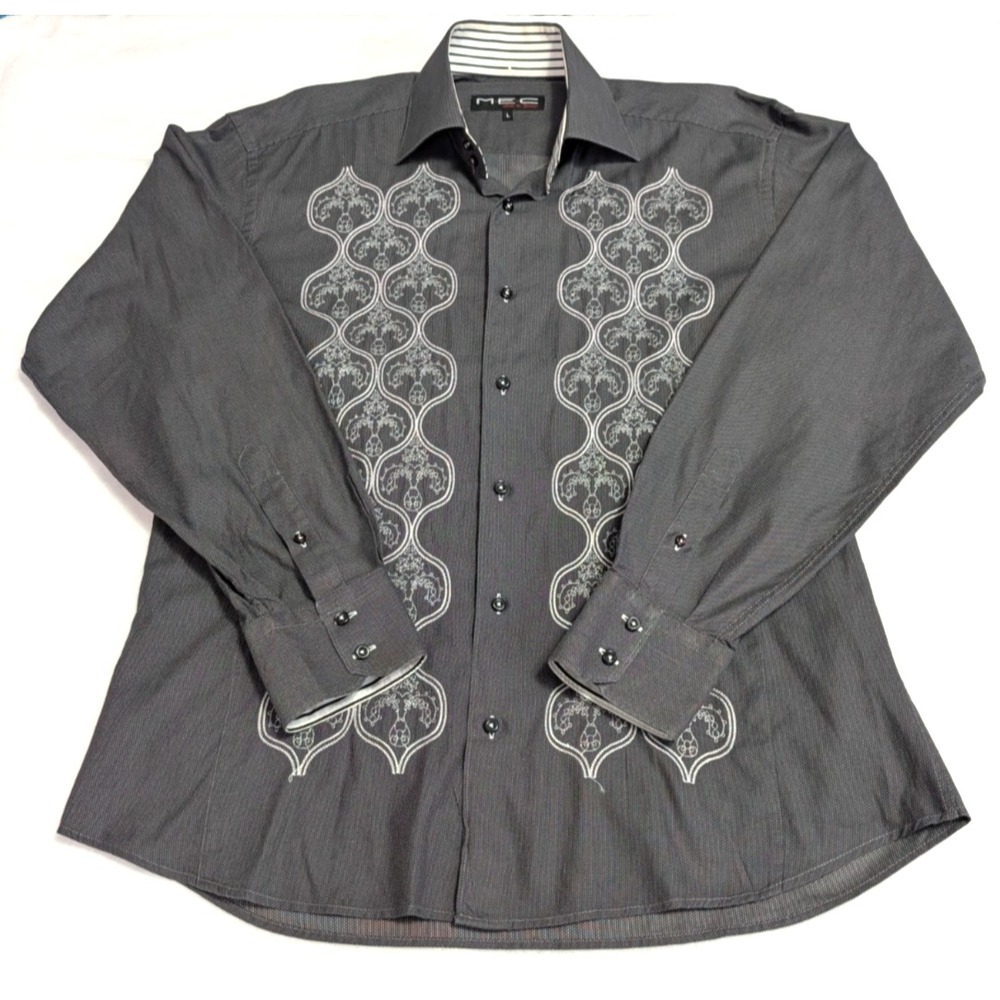 MEC Mountain Equipment Co Op Shirt Mens Long Sleeved Button Down Charcoal Sz L
